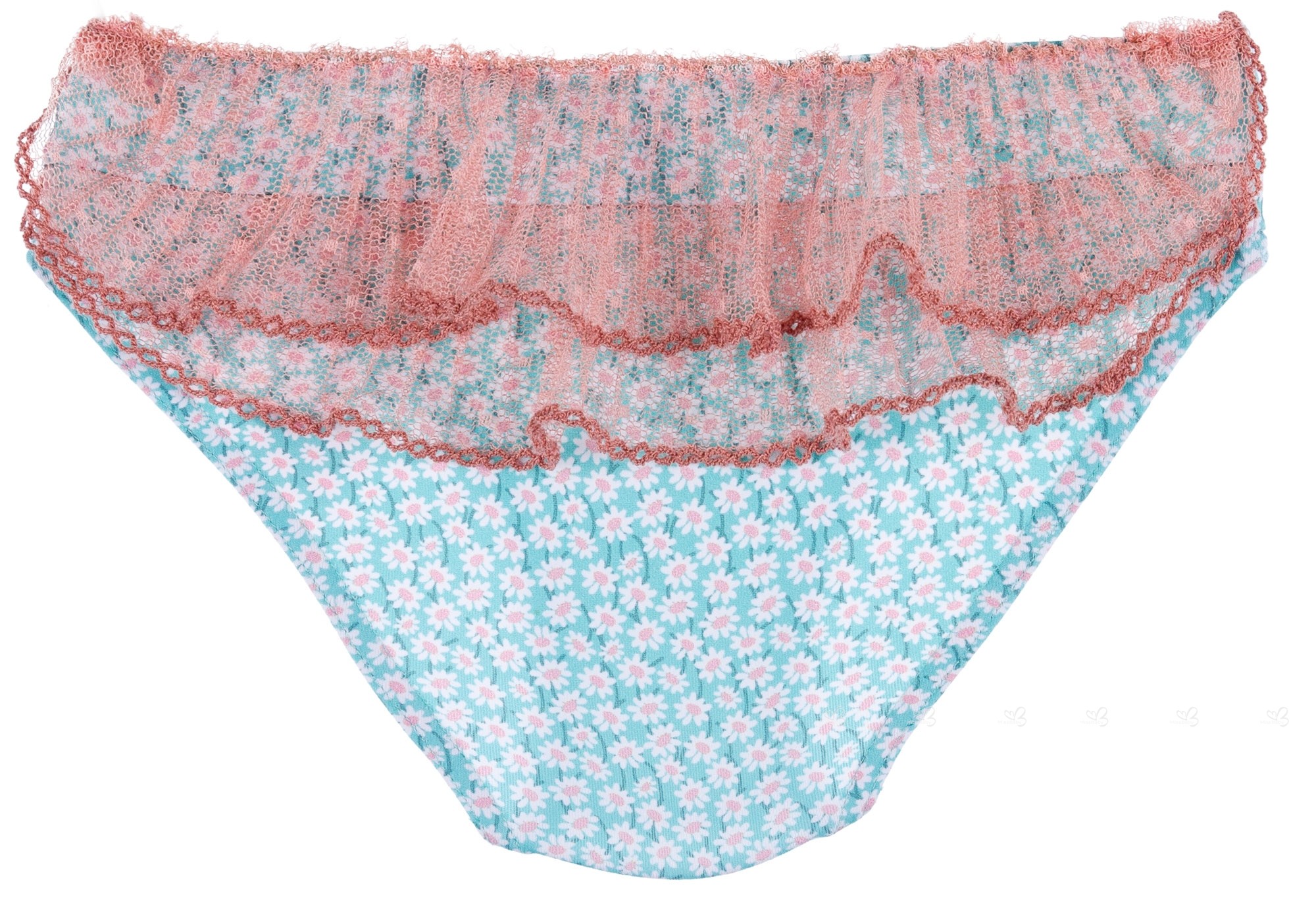 Maricruz Moda Infantil Girls Floral Print Bikini Bottoms Coral Pink