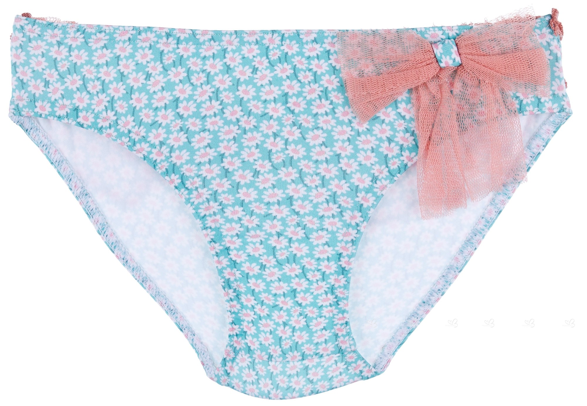 Maricruz Moda Infantil Girls Floral Print Bikini Bottoms Coral Pink
