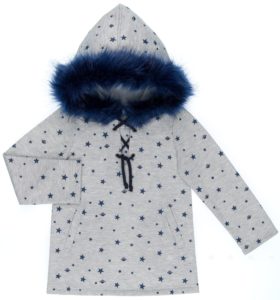 SUDADERA ESTRELLAS & PLANETAS CAPUCHA PELO GRIS DE BABY YIRO