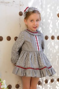 DIADEMA NIÑA GRIS & ENCAJE BLANCO DE DOLCE PETIT
