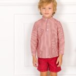 Conjunto Niño Camisa Rayas & Short Granate de Dolce Petit