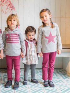 Sudadera Niño & Sudadera Niña Gris con estrella guinda de Áncar