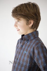 CAMISA LEO CUADROS NEGRO & AZUL DE NUECES KIDS