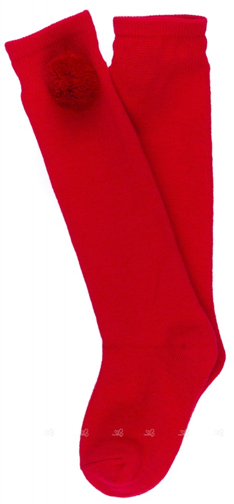 Calcetines Pompón Rojo