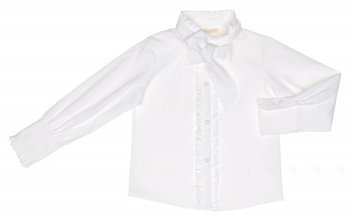 Camisa Lazo Extraíble & Volantitos Algodón Blanco 