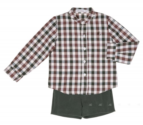 Conjunto Niño Camisa Cuadros & Short Verde