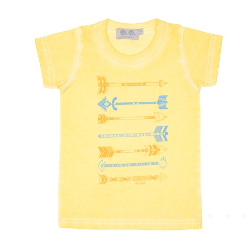Camiseta Flechas Efecto Desgastado Amarillo 