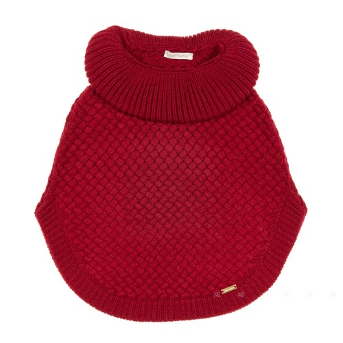 Poncho Punto Cuello Vuelto Guinda 
