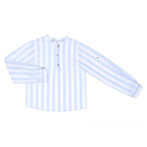 Camisa Niño Rayas Blanco & Azul Colección Dover