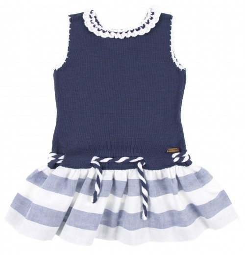 Vestido Marinero Combinado Navy & Blanco 