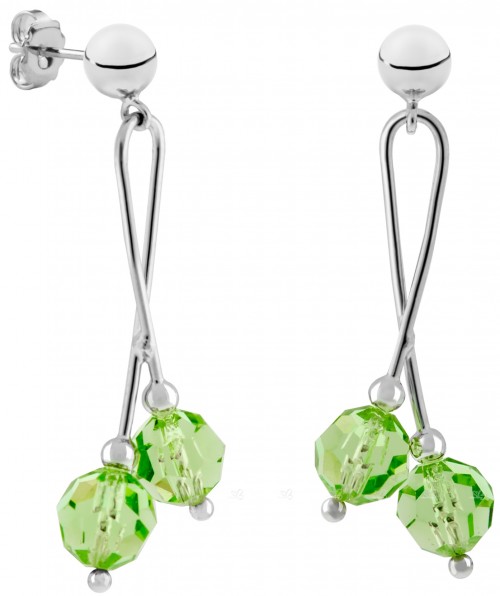 Missbaby Pendientes Vioretto Colgantes de Plata con Cristales Swarovski Verdes