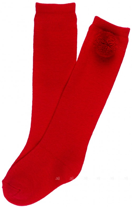 Calcetines Pompón Rojo