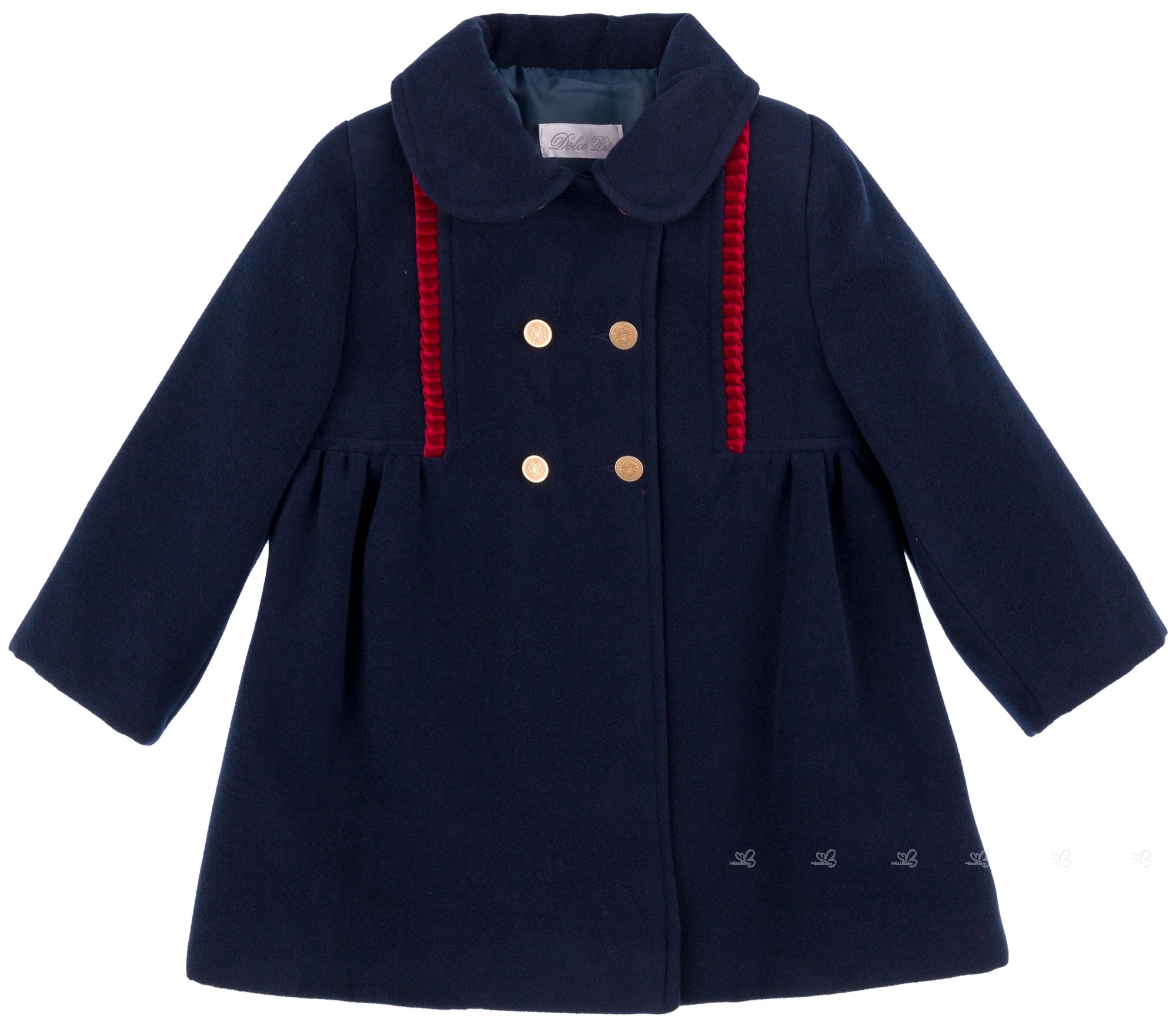 Dolce Petit Abrigo Botonadura Paño Marino | Missbaby
