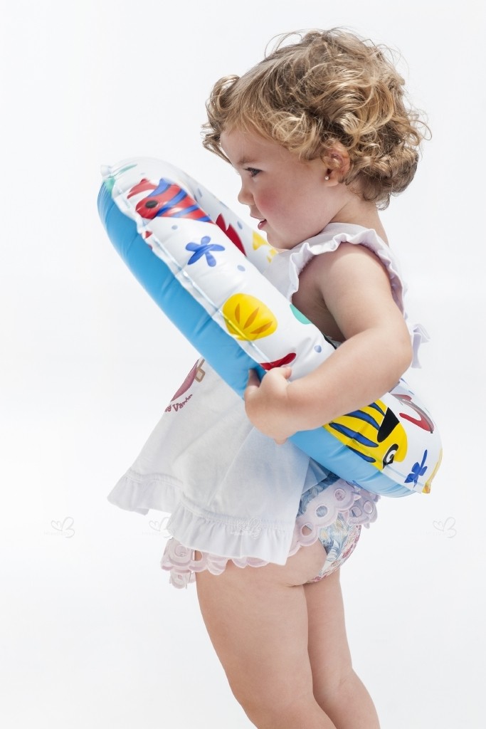 Conjunto Vestido Niña Con Pelota And Culetín Floral Volante Missbaby