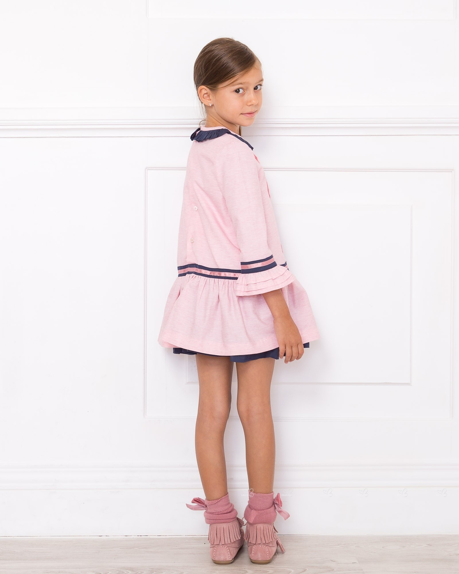 Outfit Vestido Rosa & Marino | Missbaby