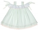 Vestido Niña Cuello Barco Tirantes Volante Puntilla Verde
