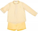 Eve Children Conjunto Niño Camisa Rayas Short Amarillo