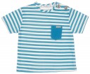Camiseta Niño Rayas Azul blanco Bolsillo