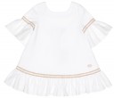 Vestido Niña Manga Francesa Algodón Blanco 