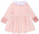 Mon Petit Bonbon Vestido Niña Lunares Rosa Empolvado & Puño Pelo Sintético