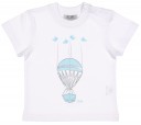 Camiseta Bebé Niño Blanco Dibujo Globo Azul