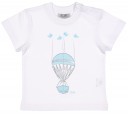 Camiseta Bebé Niño Blanco Dibujo Globo Azul