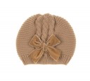 Gorro Punto & Lazo Terciopelo Beige