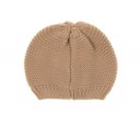 Gorro Punto & Lazo Terciopelo Beige