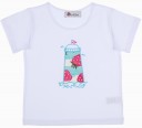 Maricruz Moda Infantil  Camiseta Niño Faro Bordado Celeste