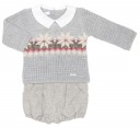 Conjunto Bebé Niño Jersey Gris & Short Tweed Colección Nieve