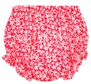 Conjunto Vestido & Braguita Perforado Floral Rojo