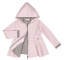 Chaqueta Niña Capucha Punto Elástico Rosa & Gris