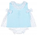Foque Conjunto Bebé Niña Top Braguita Cerezas Celeste 