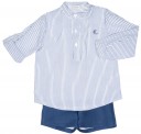 Conjunto Niño Camisa Rayas Short Azul