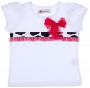 Maricruz Moda Infantil  Camiseta Niña Blanca con Estampado Cebra & Tul Rojo