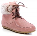 CONFETTI Botas Niña Mohican Piel Serraje Rosa & Pelo