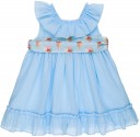 Rochy Vestido Niña Bambula Celeste con Cinturón Plumeti Helados & Lazada