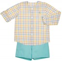 Conjunto Niño Camisa Cuadros Short Verde