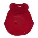 Poncho Punto Cuello Vuelto Guinda 