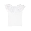 Camiseta Tirantes Algodón Blanco & Cuello Volante Doble de Plumeti
