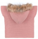 Sigar Chaleco Poncho Niña Capucha Pelo Sintético Rosa