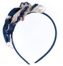 Dolce Petit Diadema Niña Lunares Beige & Lazo Marino