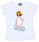 Mon Petit Bonbon Camiseta Niña Chica con Bañador Lentejuelas Reversibles