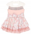 Vestido Volantes Estampado Floral Rosa Pastel 
