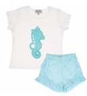 Conjunto Camiseta & Short Caballito de Mar Verde Agua