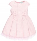 Abel & Lula Vestido Niña Tablas & Jacquard con Flores Rosa Empolvado 
