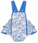 Ranita Niña Estampado Floral Volantes Topitos Azul