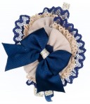 Dolce Petit Diadema Niña Lunares Beige & Lazo Marino