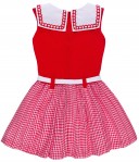 Vestido Niña Combinado Marinero Punto & Vichy Rojo 