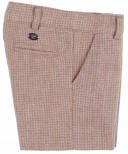 Conjunto Niño Camisa Cuadros Granate & Short Beige